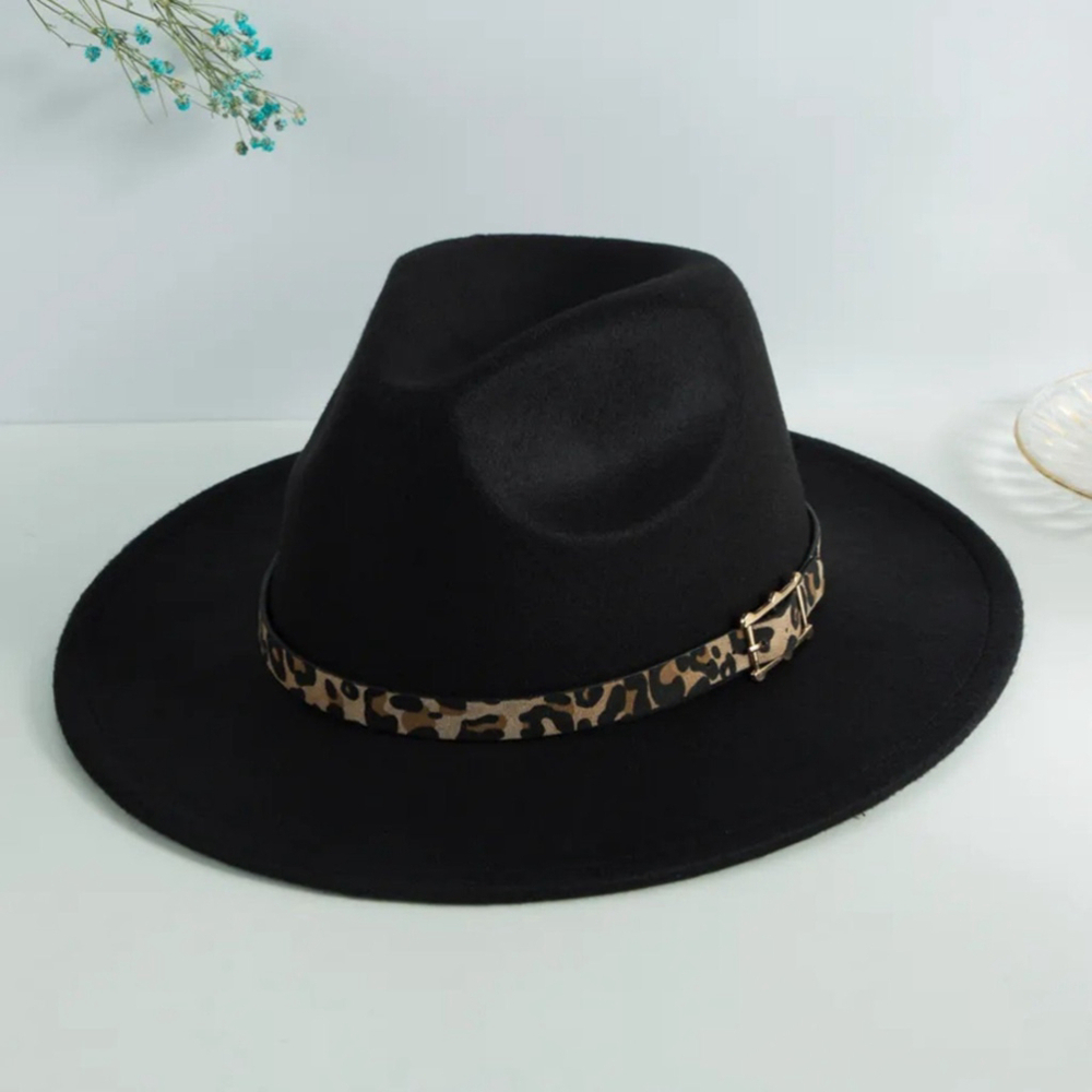 Adjustable Jazz Style Fedora Hat In Black